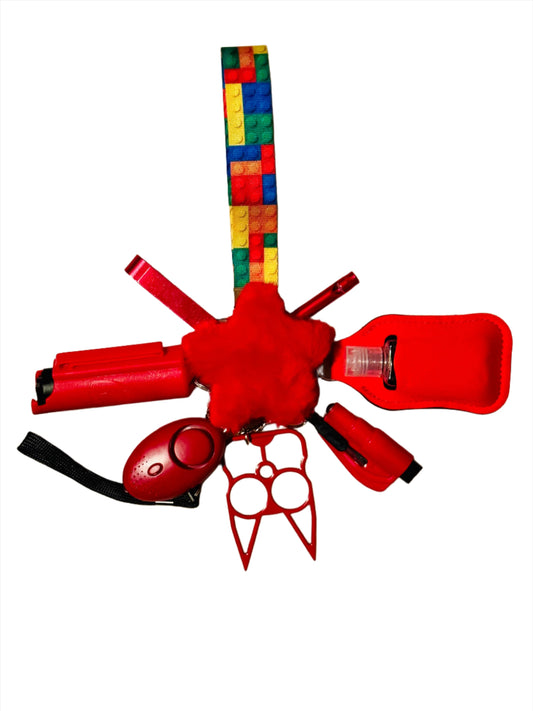 Building Block Self Defense Keychain-Red