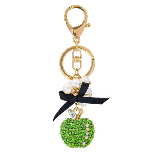 Wholesale 3D Bling Lime Green Apple Charms