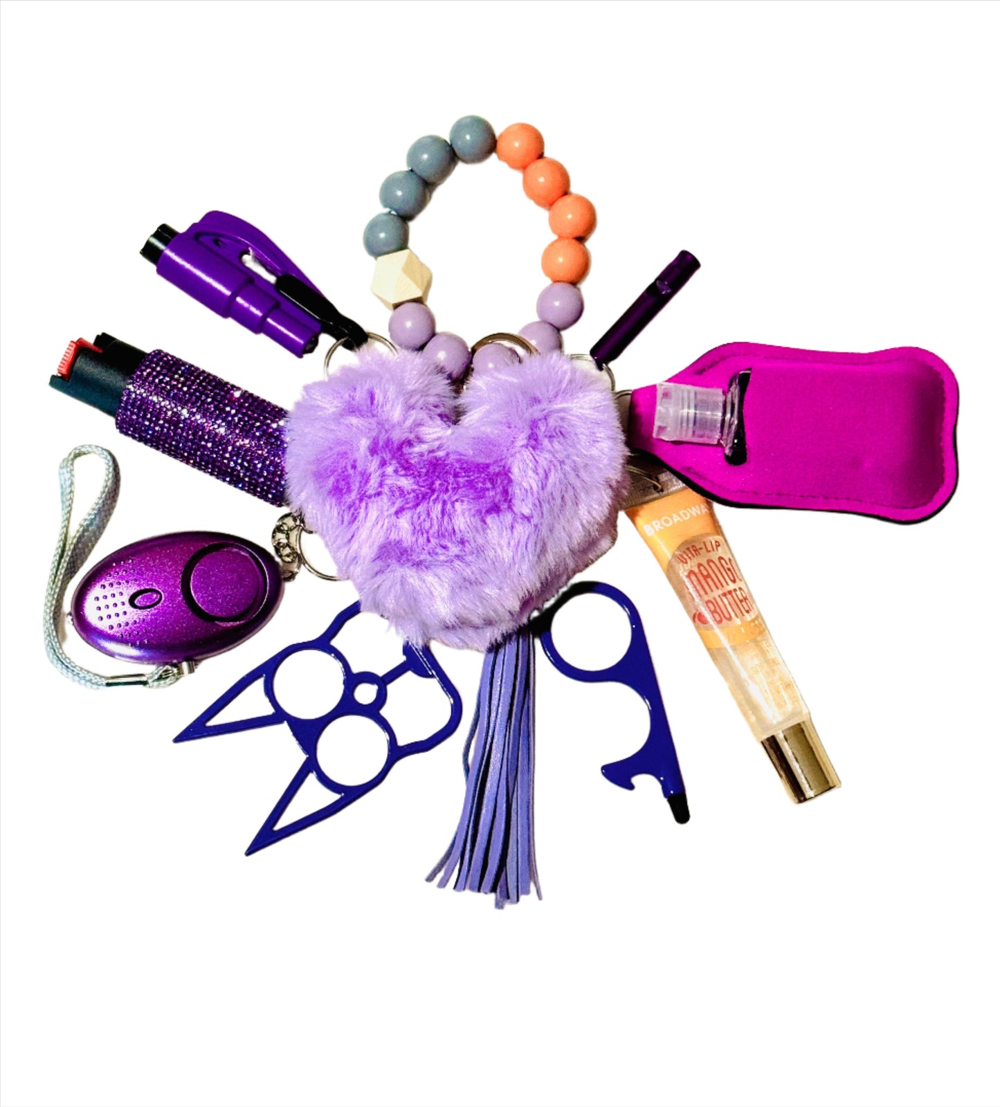 Purplelicios Beaded Self Defense Keychain