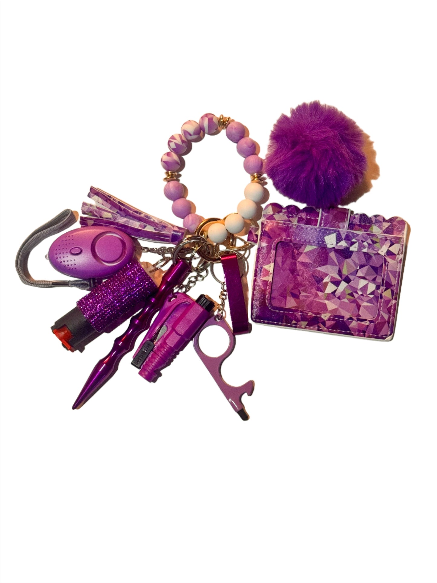 Royalty Beaded Wallet Safety Keychain